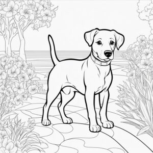 Dibujo de perro labrador para colorear 5 de tamaño mediano