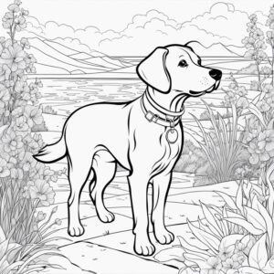 Dibujo de perro labrador para colorear 7 de tamaño mediano