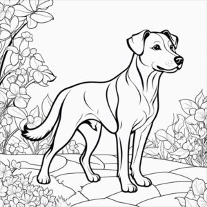 Dibujo de perro labrador para coloreaer para colorear 9 de tamaño mediano