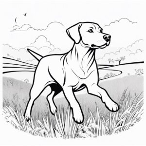 dibujo de perro labrador corriendo de tamaño grande
